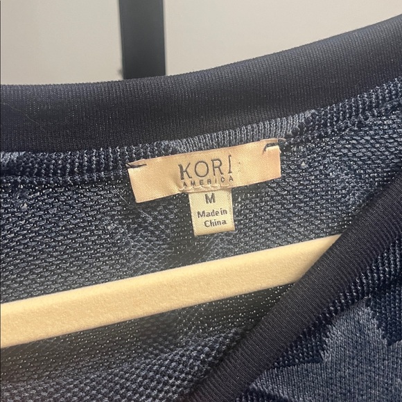 Kori Navy Star Knit Top Sz medium women’s sweater sweatshirt nwot #865 - Picture 4 of 8